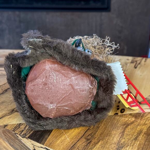 Primitive Folk Art Vintage Cloth Face Santa w Doll Christmas Tabletop Decor 11” - Picture 8 of 14